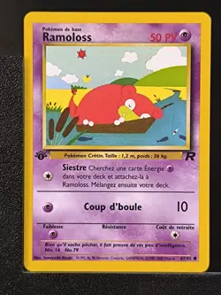 Carte Pokemon Ramoloss 67/82 Edition 1 Ed 1 Team Rocket Wizards 3 - Image 2
