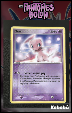 Carte Pokemon Mew 111/110 Rare Secrete Ex Fantomes Holon Bloc EX FRA - Image 1