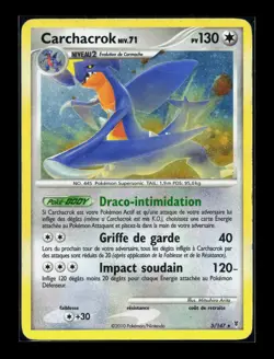 Carte Pokemon Carchacrok 5/147 Holo Platine Vainqueurs Supremes FR - Image 1
