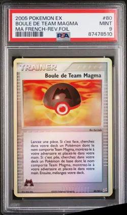 Carte Pokemon Boule De Team Magma 80/95 Reverse PSA 9 POP 2 EX Tatm TeamAqua - Image 1