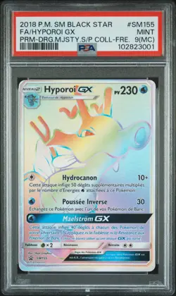 Carte Pokemon Hyporoi GX SM155 PSA 9 MISSCUT POP 1 Majeste Des Dragons Promo SM - Image 1