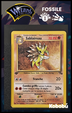 Carte Pokemon Sablaireau 41/62 Edition 1 Ed 1 Fossile Wizards 2 - Image 1