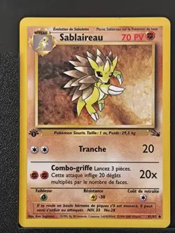 Carte Pokemon Sablaireau 41/62 Edition 1 Ed 1 Fossile Wizards 2 - Image 2