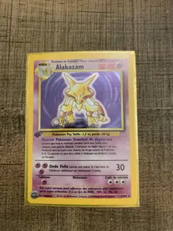 Pokemon TCG Alakazam Base Set 1/102 1st Edition (French) Holo Rare WOTC LP-NM - Image 1