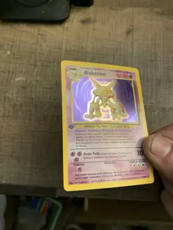Pokemon TCG Alakazam Base Set 1/102 1st Edition (French) Holo Rare WOTC LP-NM - Image 2