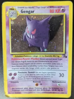 Pokemon Karte Gengar Holo 5/62 Fossil Set Deutsch Poor - Image 1