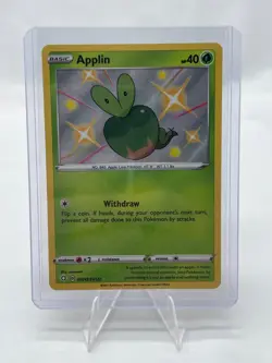 Applin SV012/SV122 Shiny Rare Shining Fates Shiny Vault Pokemon LP - Image 1