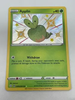 Applin SV012/SV122 Shiny Rare Shining Fates Shiny Vault Pokemon LP - Image 3