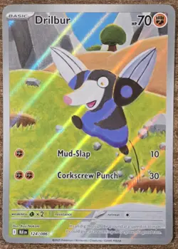 Pokemon Drilbur 124/086 SV: Black Bolt Illustration Rare Holo EN HP 70 Basic - Image 1