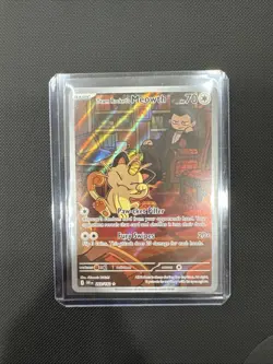 Pokemon TCG Team Rockets Meowth Card 203/182 Destined Rivals - Image 1