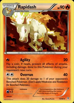 Pokemon TCG Card Rapidash Fire Generations GEN 15/83 2016 - Image 1