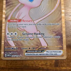 Pokemon TCG Mew ex 205/165 SV 151 Holo Hyper Rare EN 2023 180HP Full Art Metal - Image 3