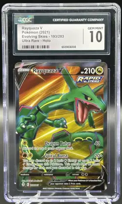CGC 10 Rayquaza V 193/203 Evolving Skies Full Art Ultra Rare Holo Eng - Image 1