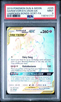 Gardevoir & Sylveon GX - 225/214 - Pokemon Unbroken Bonds Sun Moon Secret PSA 9 - Image 1