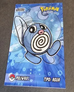 POLIWAG X POLIWHIRL X POLIWRATH EVOLUTION - POKEMON RARE 3D CCG HOLO CARD - Image 1