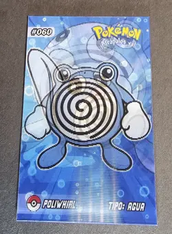 POLIWAG X POLIWHIRL X POLIWRATH EVOLUTION - POKEMON RARE 3D CCG HOLO CARD - Image 2