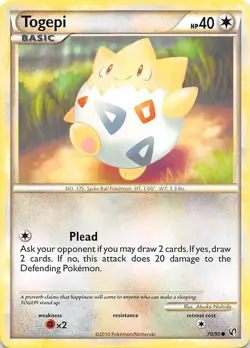 TOGEPI 70/90 - Non Holo - common - Undaunted - 2010 Pokemon CARD - NM - Image 1