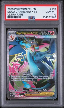 PSA 10 GEM MINT Mega Charizard X ex 109/094 Phantasmal Flames Holo Pokemon Card - Image 1