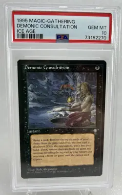 1995 Magic The Gathering (MTG) Demonic Consultation - Ice Age PSA Gem Mint 10 - Image 1