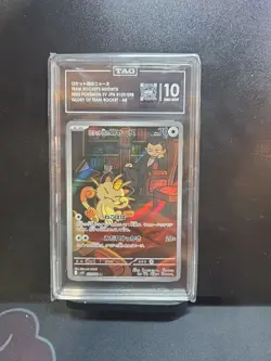 TAG 10 GEM MINT JAPANESE POKEMON 2025 Team Rocket's Meowth 109/098 Glory sv10 - Image 1