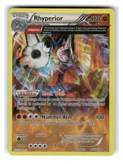 Rhyperior 77/160 Holo Rare Primal Clash Pokemon Reverse Holo Lightly Played - Image 1