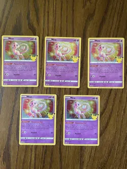 Pokemon TCG Mew 011/025 Celebrations Holo Set of 5 LP - Image 1