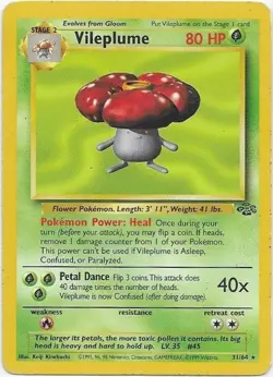 Vileplume 31/64 Rare Jungle Pokemon Unlimited Moderately Played - Image 1
