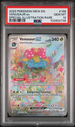 2023 POKEMON MEW EN-151 SPECIAL ILLUSTRATION RARE #198 VENUSAUR EX PSA 10 - Image 1