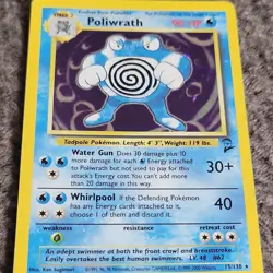 Pokemon TCG Poliwrath 15/130 Base Set 2 Holo Rare EN Stage 2 90HP Unlimited - Image 1