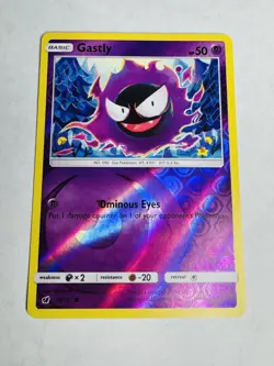 GASTLY 36/111 COMMON CRIMSON INVASION POKEMON REVERSE HOLO LP - Image 1