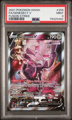 2021 Pokemon Sword & Shield Fusion Strike Genesect V #255 Fa Fusion Strike PSA 9 - Image 1