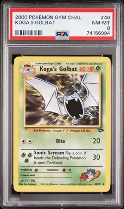 2000 Pokemon Gym Challenge Koga's Golbat 46/132 PSA 8 NM-MT - Image 1