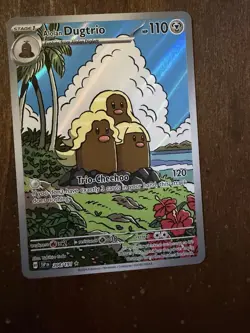 Pokemon TCG Alolan Dugtrio #208 Pokemon Surging Sparks Illustration Rare - Image 1