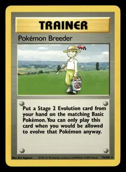Pokemon Breeder 76/102 Rare Base Set Unlimited Pokemon Card - 1 - Image 2