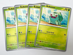 Bulbasaur 001/165 x4 4x Pokemon Card 2023 Scarlet & Violet 151 Playset - Image 1