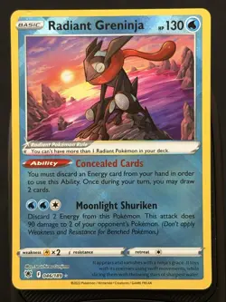 Pokemon TCG Radiant Greninja 046/189 NM Reverse Holo Astral Radiance - Image 1