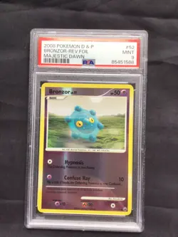 Pokemon Cards: Majestic Dawn Reverse Holo: Bronzor 52/100 PSA 9 - Image 1
