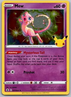 Mew 011/025 Holo Rare Celebrations Pokemon Holo Near Mint - Image 1