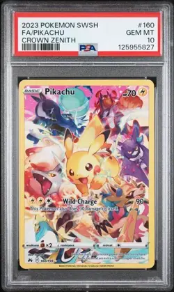 PSA 10 PIKACHU 160 CROWN ZENITH SWORD & SHIELD POKEMON GEM MINT - Image 1