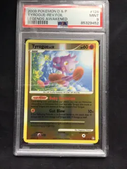 Pokemon Cards: Legends Awakened Reverse Holo: Tyrogue 126/146 PSA 9 - Image 2