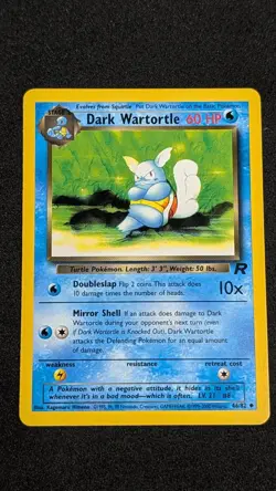 Dark Wartortle 46/82 Uncommon Team Rocket Pokemon Unlimited Near Mint - Image 2