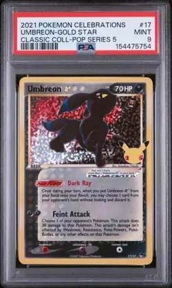 Umbreon Gold Star #17 Pokemon Celebrations Classic Coll PSA 9 250001 - Image 1