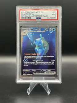 PSA 9 GEM MINT Blastoise EX 200/165 Special Illustration Rare Pokemon 151 - Image 1