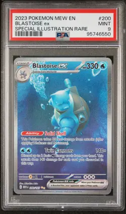 PSA 9 GEM MINT Blastoise EX 200/165 Special Illustration Rare Pokemon 151 - Image 3