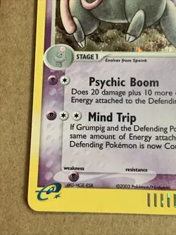 Grumpig #6/97 EX Dragon Holo Pokemon TCG English WOTC E-Reader Vintage LP - Image 2