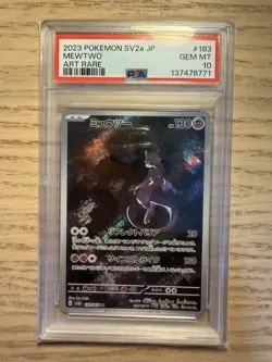 2023 Pokemon card Art Rare Mewtwo 183/165 Set 151 JP sv2a Japanese PSA 10 JP - Image 1
