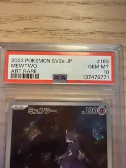 2023 Pokemon card Art Rare Mewtwo 183/165 Set 151 JP sv2a Japanese PSA 10 JP - Image 3