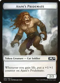 Ajani's Pridemate Token - #1 (Ajani, Strength of the Pride) - Core Set 2020 MTG - Image 1