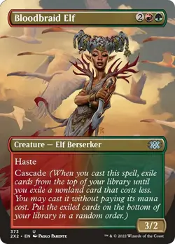 MTG Foil - Bloodbraid Elf (Borderless) - 373 / NM / English - Image 1