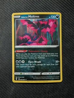 Galarian Moltres 093/203 Holo Rare Evolving Skies Pokemon Holo Near Mint - Image 1